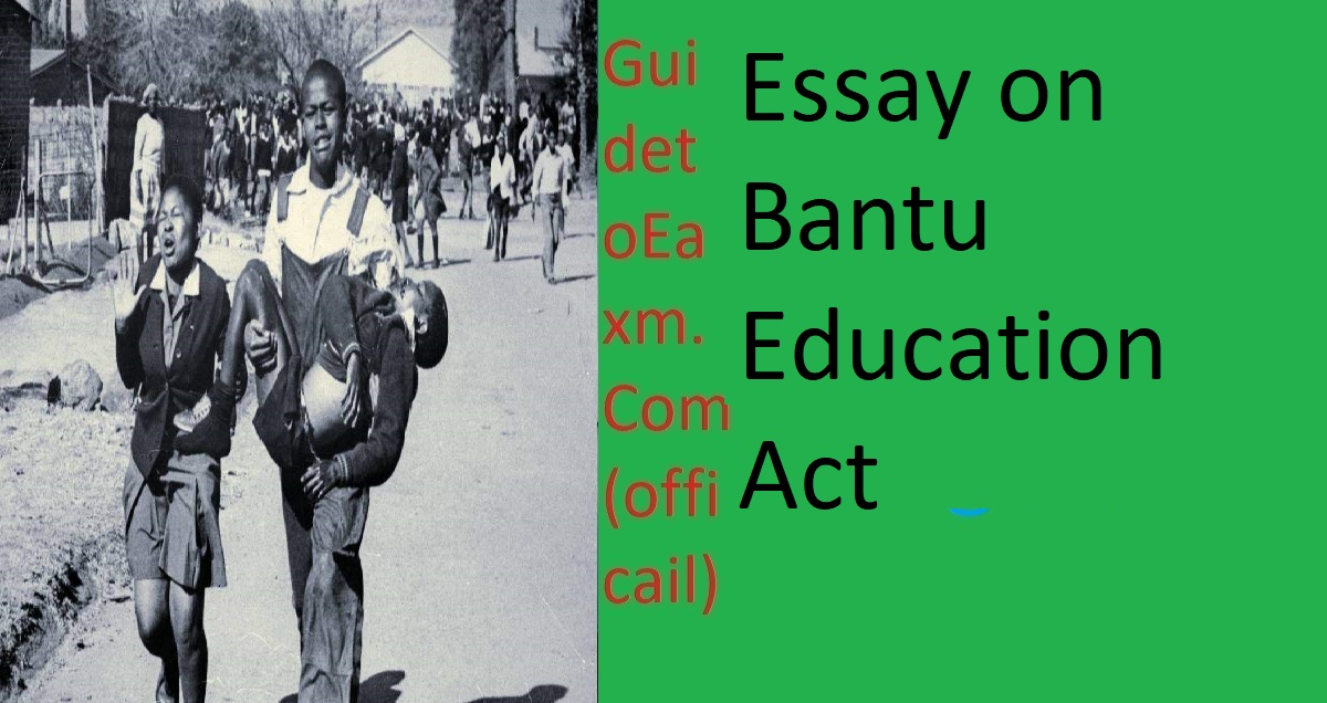 Essay On Bantu Education Act In English For Free | Guide To Exam